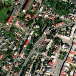 Satellite imagery of [Bílovec-město]church & outlook t., CZ
