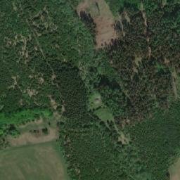 Satellite imagery of Tasice [Bělá u Jedlé] glassworks chimney, CZ