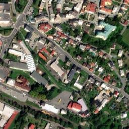 Satellite imagery of [Bílovec-město]church & outlook t., CZ