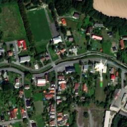 Satellite imagery of [Velké Albrechtice] church t., CZ