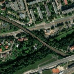 Satellite imagery of [Plzeň] heating plant chimney, CZ