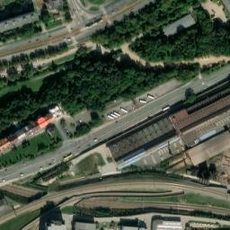 Satellite imagery of [Plzeň] heating plant chimney, CZ