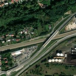 Satellite imagery of [Plzeň] heating plant chimney, CZ