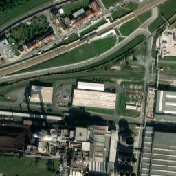 Satellite imagery of [Plzeň] heating plant chimney, CZ