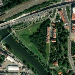 Satellite imagery of [Plzeň] paper mill chimney, CZ