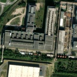 Satellite imagery of [Plzeň] heating plant chimney, CZ