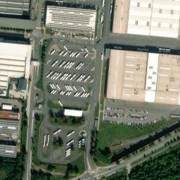 Satellite imagery of [Plzeň] heating plant chimney, CZ