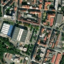 Satellite imagery of [Plzeň] hospital chimney, CZ