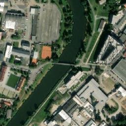 Satellite imagery of [Plzeň] hospital chimney, CZ