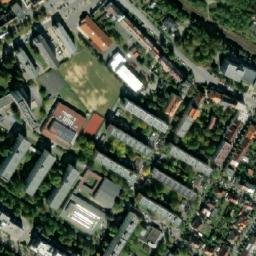 Satellite imagery of Svetovar [Plzeň] former brewery chimney, CZ