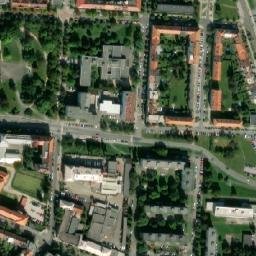 Satellite imagery of [Plzeň] hospital chimney, CZ