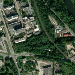 Satellite imagery of [Plzeň] hospital chimney, CZ