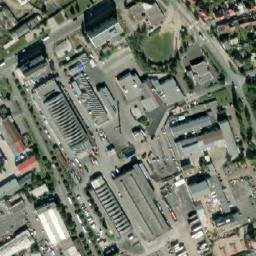 Satellite imagery of Svetovar [Plzeň] former brewery chimney, CZ