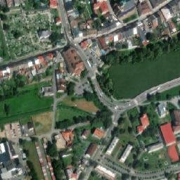 Satellite imagery of Martu's memorial. [Polička] church t., CZ