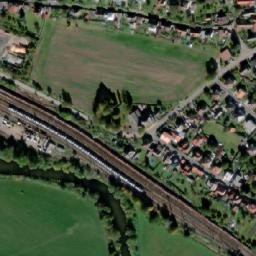 Satellite imagery of Bohemia [Nová Ves u Světlé nad Sázavou] glas factory chimney, CZ