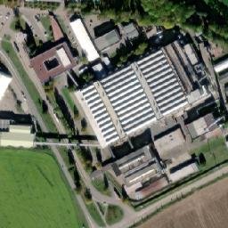 Satellite imagery of Bohemia [Nová Ves u Světlé nad Sázavou] glas factory chimney, CZ