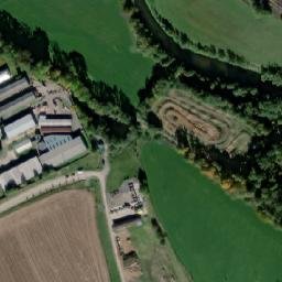 Satellite imagery of Bohemia [Nová Ves u Světlé nad Sázavou] glas factory chimney, CZ
