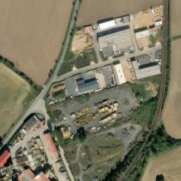 Satellite imagery of [Dobřany] heating plant chimney, CZ