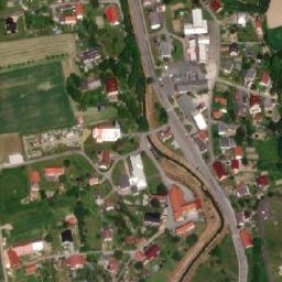 Satellite imagery of [Sedlnice] church t., CZ
