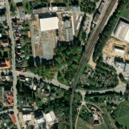 Satellite imagery of [Dobřany] heating plant chimney, CZ
