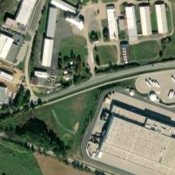 Satellite imagery of [Dobřany] heating plant chimney, CZ