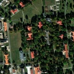 Satellite imagery of mental hospital [Dobřany] church t., CZ