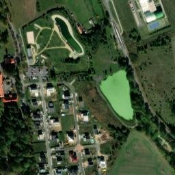 Satellite imagery of mental hospital [Dobřany] church t., CZ