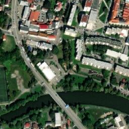Satellite imagery of [Havlíčkův Brod] former starch factory chimney, CZ