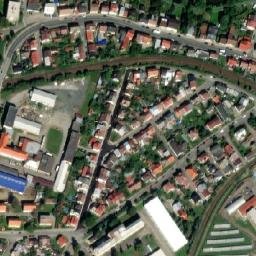 Satellite imagery of [Havlíčkův Brod] former starch factory chimney, CZ