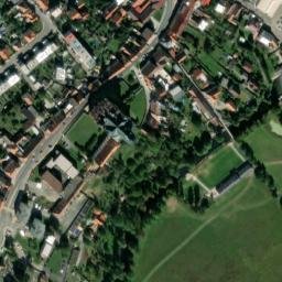 Satellite imagery of [Přeštice] church t., CZ