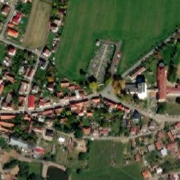 Satellite imagery of [Senožaty] church t., CZ