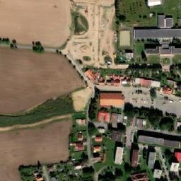 Satellite imagery of [Březnice] cemetery church t., CZ