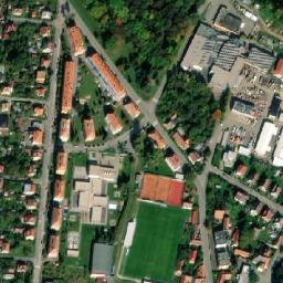 Satellite imagery of [Pacov] church t., CZ