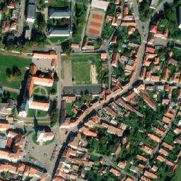 Satellite imagery of [Pacov] church t., CZ