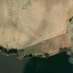 Satellite imagery of [Lnáře] cemetry church sanctus t., CZ
