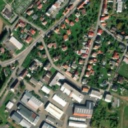 Satellite imagery of [Pacov] cemetery church t., CZ