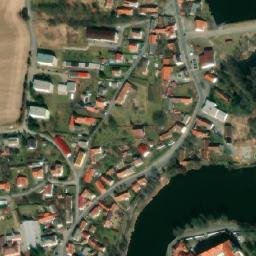 Satellite imagery of [Lnáře] cemetry church sanctus t., CZ