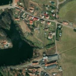 Satellite imagery of [Lnáře] cemetry church sanctus t., CZ