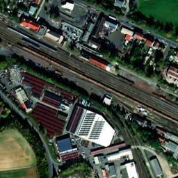 Satellite imagery of Sumavan [Domažlice] former textil factory chimney, CZ