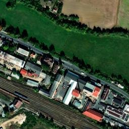 Satellite imagery of Sumavan [Domažlice] former textil factory chimney, CZ