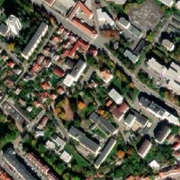 Satellite imagery of [Pelhřimov] church outlook t., CZ