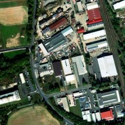 Satellite imagery of Sumavan [Domažlice] former textil factory chimney, CZ