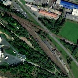 Satellite imagery of Sumavan [Domažlice] former textil factory chimney, CZ