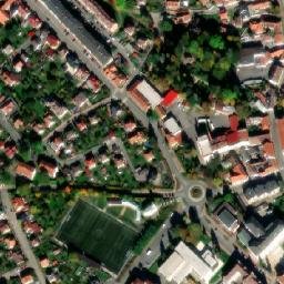 Satellite imagery of [Pelhřimov] church outlook t., CZ
