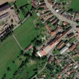 Satellite imagery of [Kout na Šumavě] church t., CZ