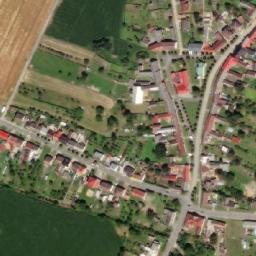 Satellite imagery of [Zahnašovice] church t., CZ