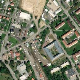 Satellite imagery of [Bechyně] heat plant chimney, CZ