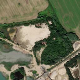 Satellite imagery of [Hulín] former sugar factory chimney, CZ