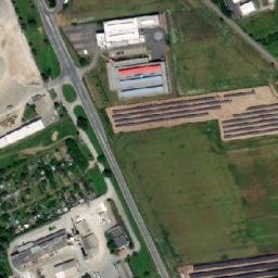 Satellite imagery of [Hulín] former sugar factory chimney, CZ