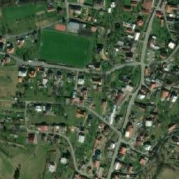 Satellite imagery of [Hovězí] church t., CZ